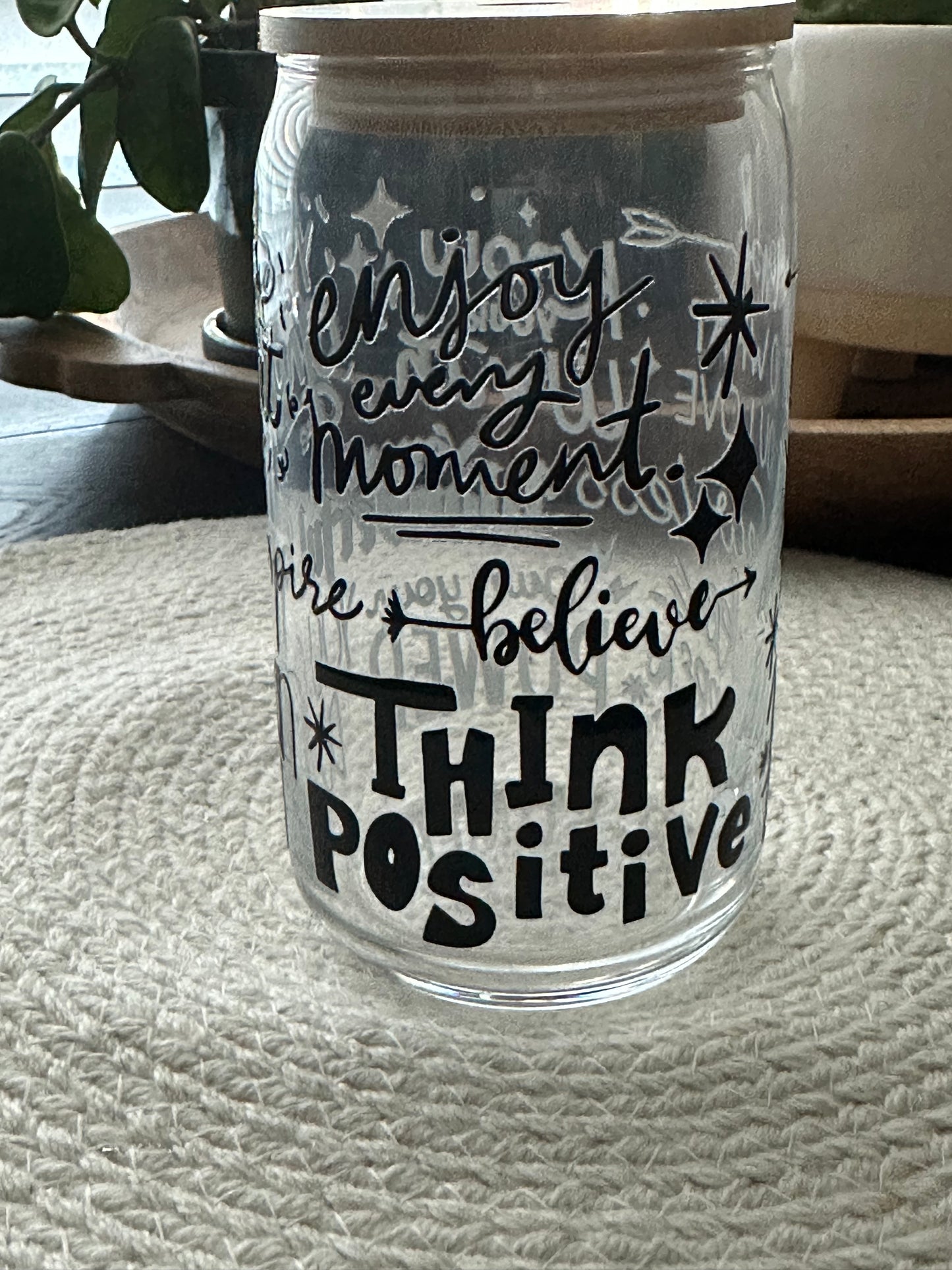 Inspirational 16 oz Glass Cup -oops